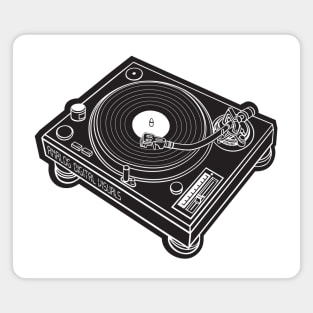 Turntable (White Lines & Black Drop Shadow) Analog / Music Magnet